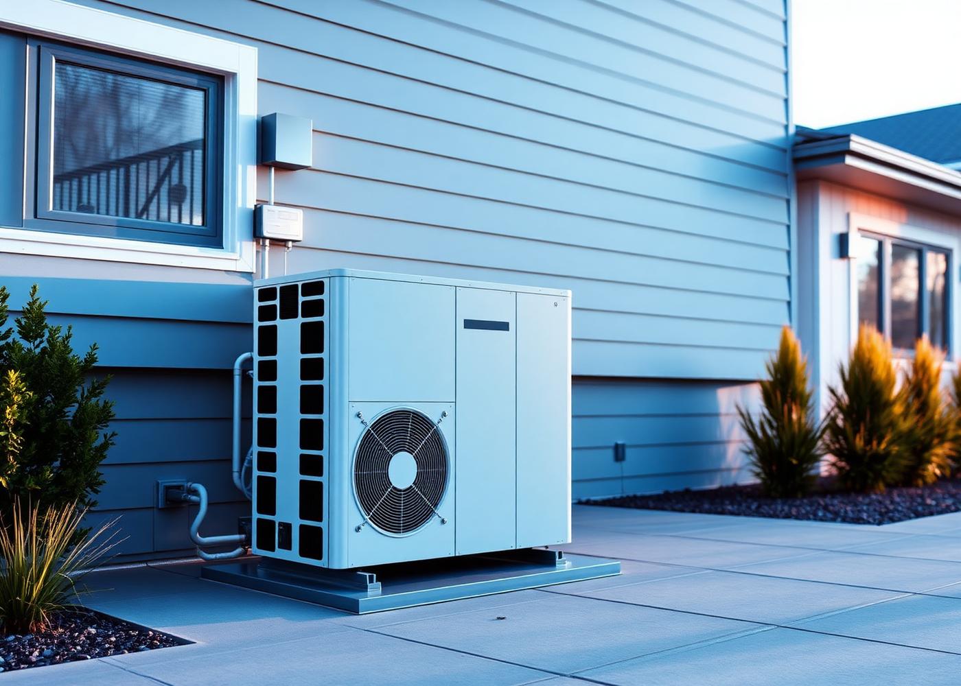 Modern high-efficiency HVAC unit installed at a residential home