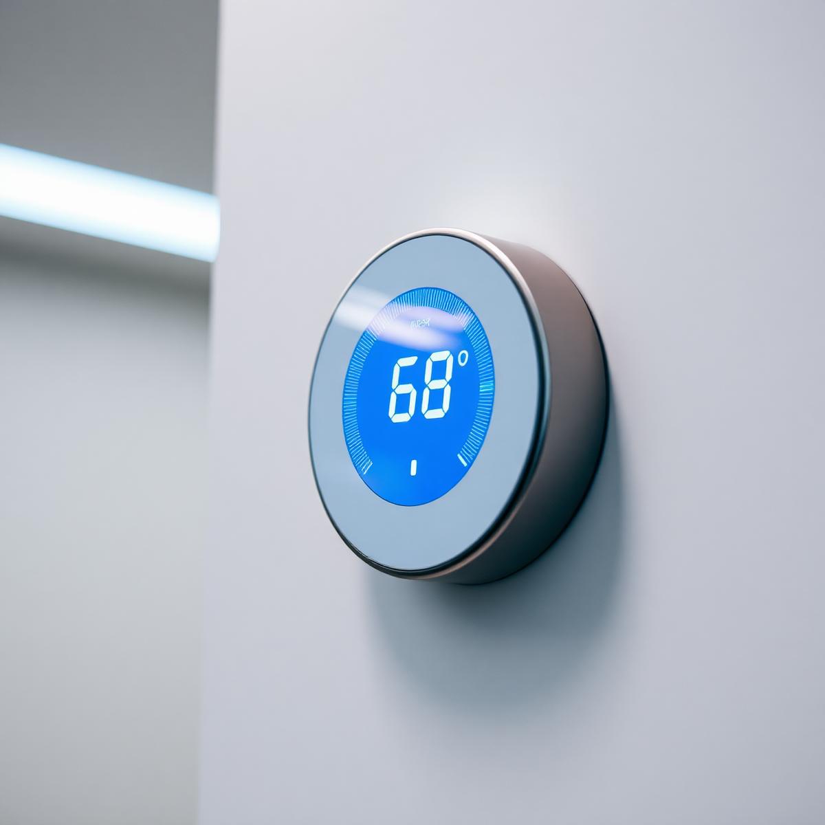 Smart thermostat reading 68 degrees